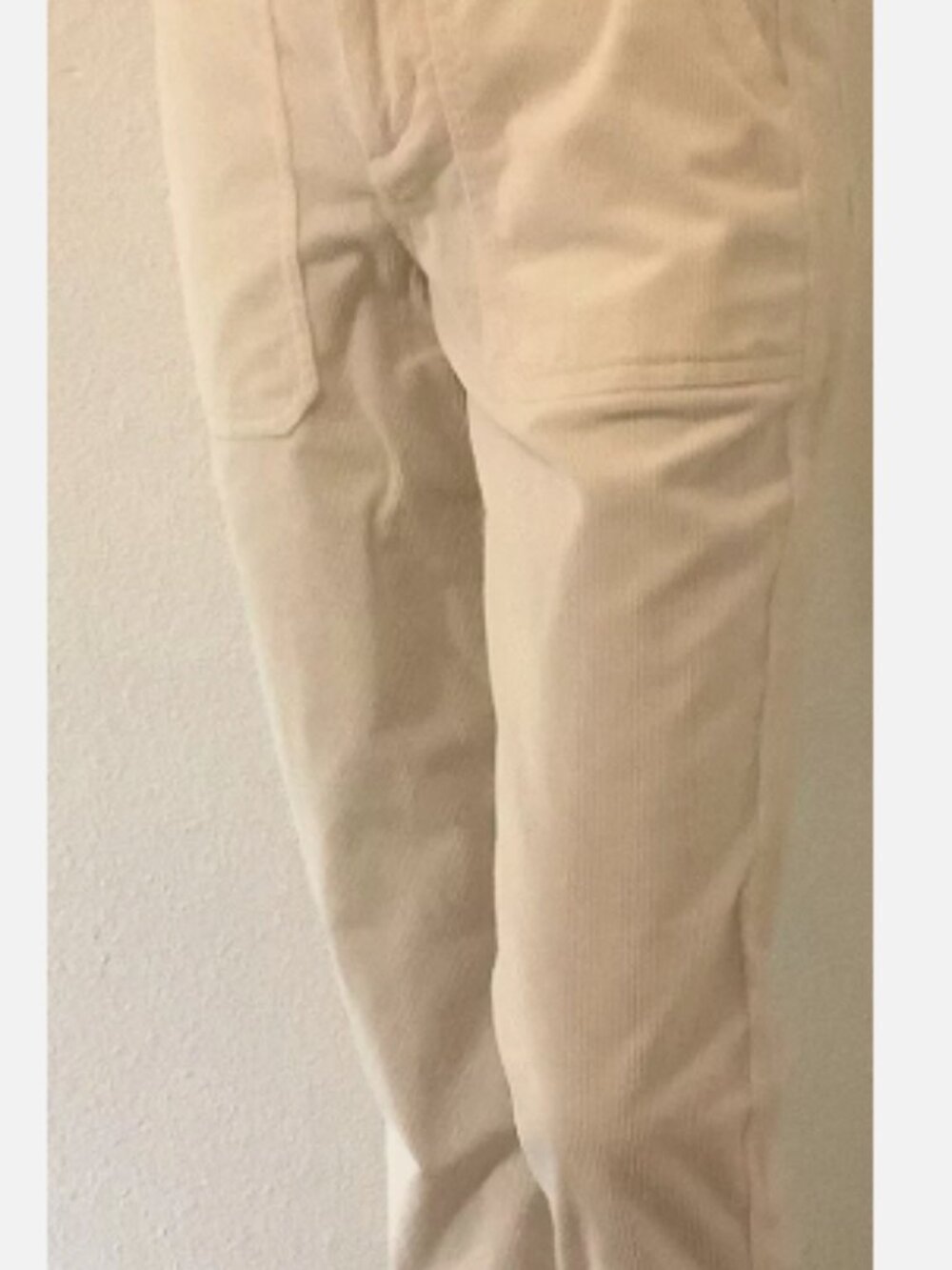 Banana Republic Pants Women Ivory Corduroy Zip Ankle Size 4 (New w/o Tag)